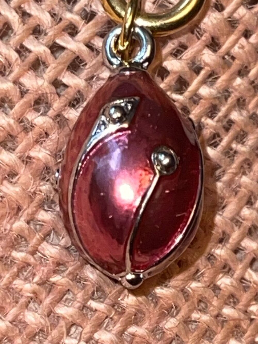 Vtg Gold-Tone Rare Color Finish Joan Rivers Faberge Attributed Egg Charm Pendant